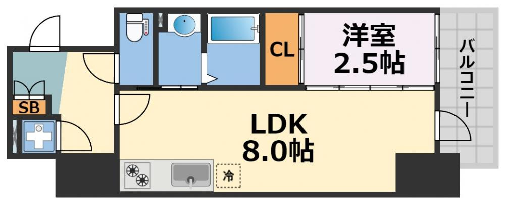 エスリードレジデンス本町パークフロントの間取り