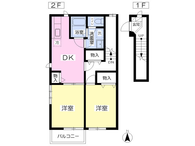 【間取り】 | サンシティ　Ｂ