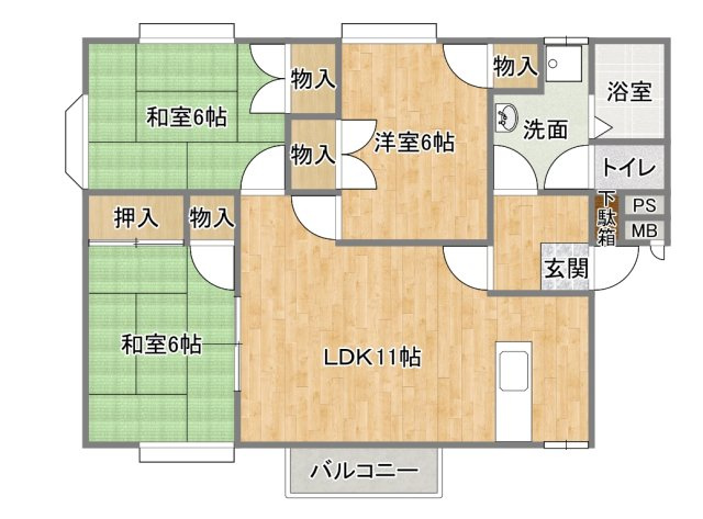 ドミール東田Ⅰの間取り