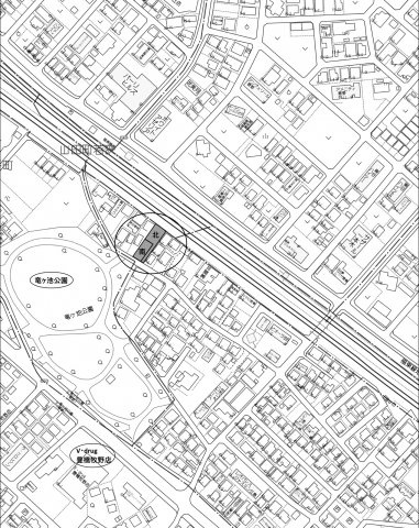 2区画分譲地　豊橋市　北側の地図