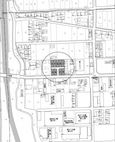 9区画分譲地　別府の地図