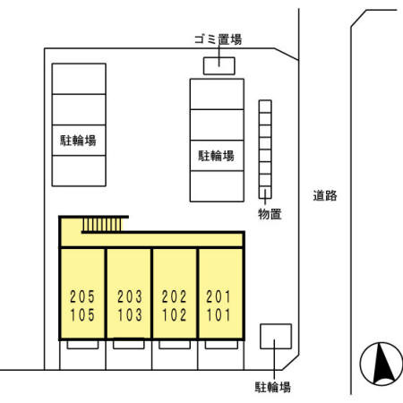 熊本市北区山室３丁目のアパートのその他共用部分