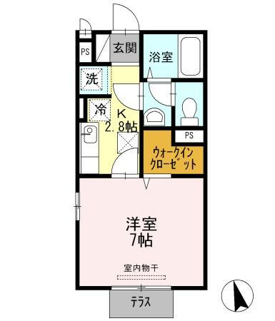 熊本市北区山室３丁目のアパートの間取り