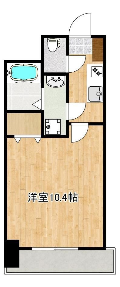 熊本市中央区練兵町の賃貸マンションの間取り
