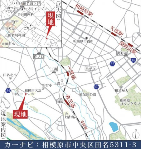 田名新築未公開1棟の地図