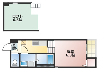 【間取り】 | リアンハイム六番町 | 略図の為、現状優先