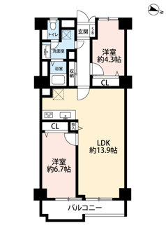 【間取り】 | 茨木グランドハイツ