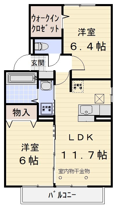 グレイスアベニュー　上浜町　Ｂの間取り|反転
