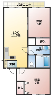 【間取り】 | コーポサンライズⅠ