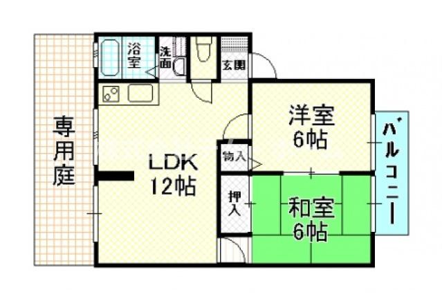 【間取り】 | エスポワール | 1階は庭付き