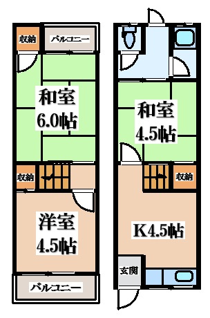 【間取り】 | 野崎３丁目貸家