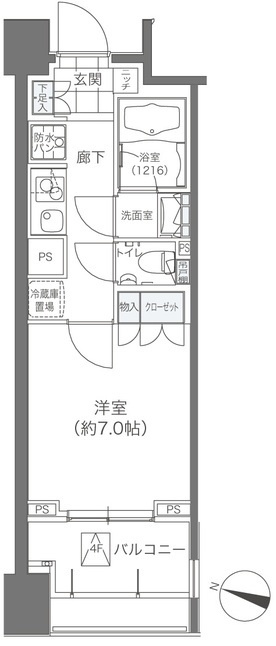 メゾンカルム本郷の間取り|1K