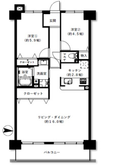 【間取り】 | レックスシティ小阪　2階　中古マンション