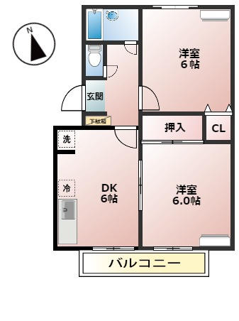 【間取り】 | グリーンリーフ市川　B棟