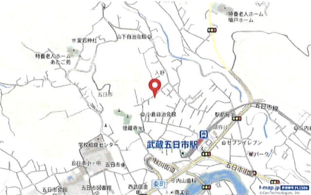 あきる野市入野　土地　①号地の地図