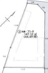 あきる野市入野　土地　③号地の土地図