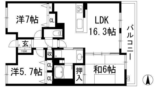 【間取り】 | ディークラディア甲東園