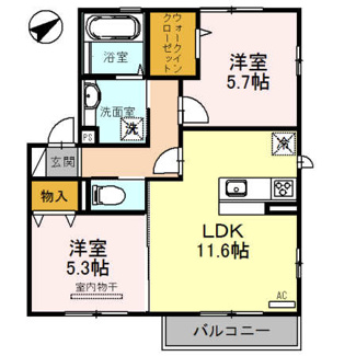 【間取り】 | セジュールＫ