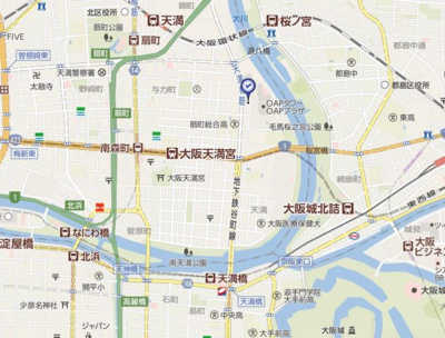 【地図】 | ザ・パークハビオ天満橋