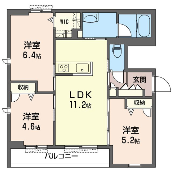 【間取り】 | シュノミリア【SHM】 | お部屋は3LDKで人数多めのファミリーさん向け！