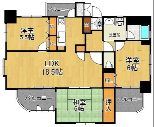 【間取り】 | ロマネスク箱崎第3