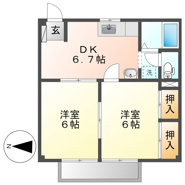 くらしきグリーンハイツの間取り