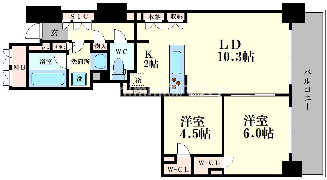 プレミストタワー靭本町の間取り