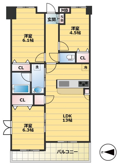 【間取り】 | フローラル東葛西Ⅵ
