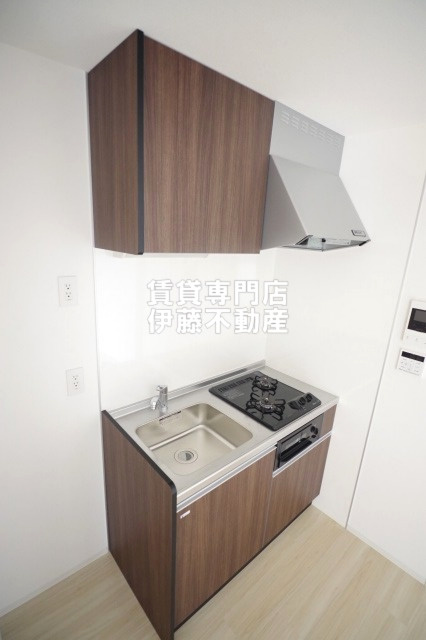 プリシェール杉栄のキッチン|システムキッチン（二個口ガステーブル）※グリル付き