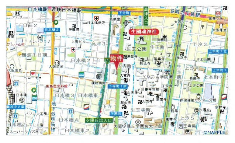 グランドパレス　夕陽丘の地図