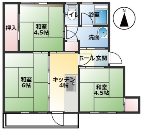 【間取り】 | 神陵台厚生年金住宅4号棟