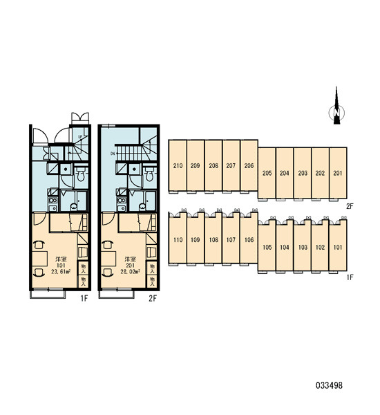 レオパレスアルコイリスの区画図