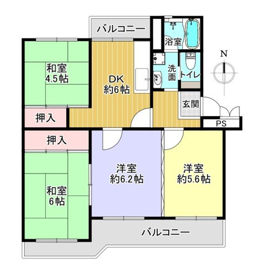 【間取り】 | 高槻塚原台ハイツ　７号棟（オーナーチェンジ物件）