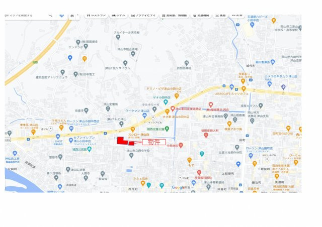 津山市小田中　事業用地627.98坪の地図