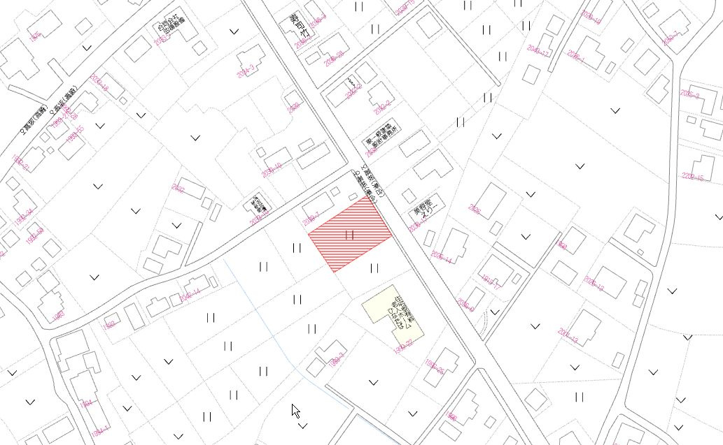 都城市高崎町大牟田の売地の土地図