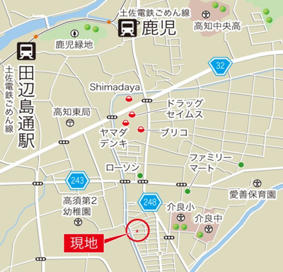 【地図】 | グラファーレ高知市介良乙　３期１棟　１