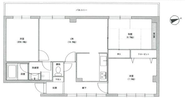 潮見が丘コーポラス　の間取り