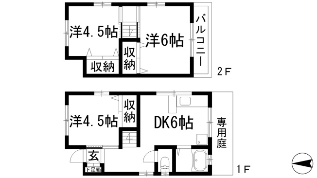 【間取り】 | 加茂4丁目貸家