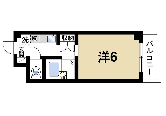 新大宮シティ・パルの間取り|1Rの間取りです