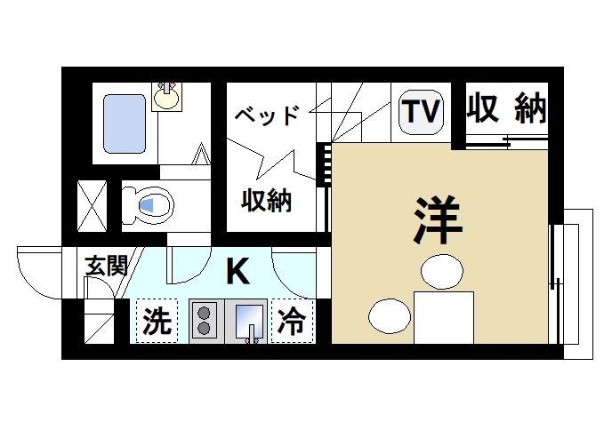 レオパレスシプレⅡの間取り|機能的で快適な間取りです
