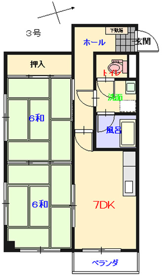 【間取り】 | コーポみき | 3号間取り