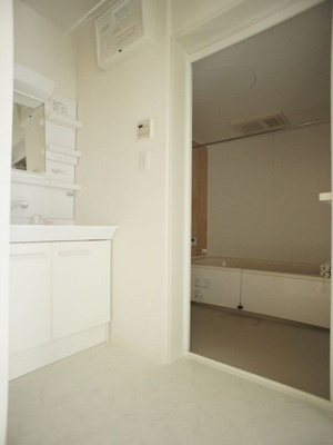 【独立洗面台】 | ラヴィーヌ芝の内A | 洗髪洗面化粧台と洗濯機置き場があります♪