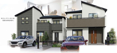 【外観パース】 | GRAFARE市原市君塚　全3棟