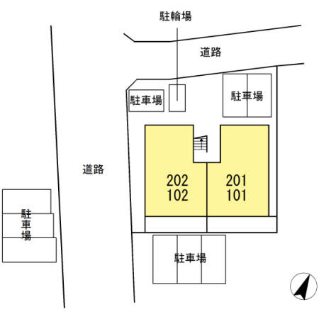 上益城郡御船町大字小坂のアパートの区画図