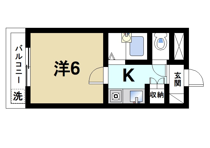 アーバンヒルⅡの間取り|単身者向けの間取りです
