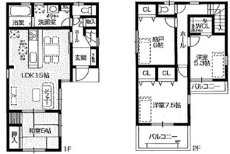 【間取り】 | 加納3丁目　中古戸建4号地