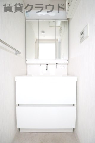 マルベリー千葉寺の洗面所|朝の支度はシャンプードレッサーでっ！