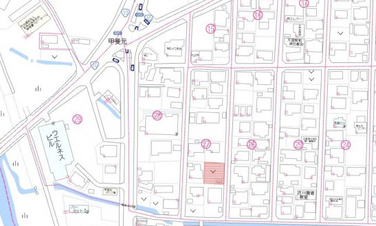 都城市甲斐元町の売地の土地図