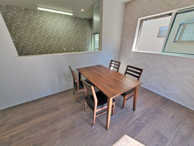 宮崎市恒久第1-1棟（1号棟）のキッチン|ダイニングスペース。