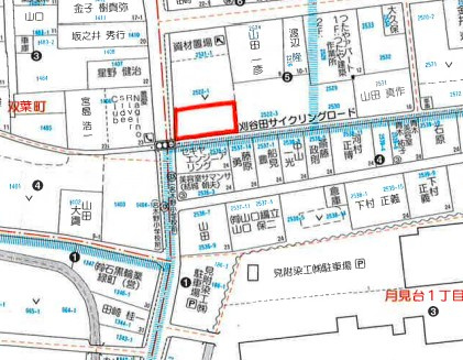 見附市月見台１丁目の売地の地図|位置図